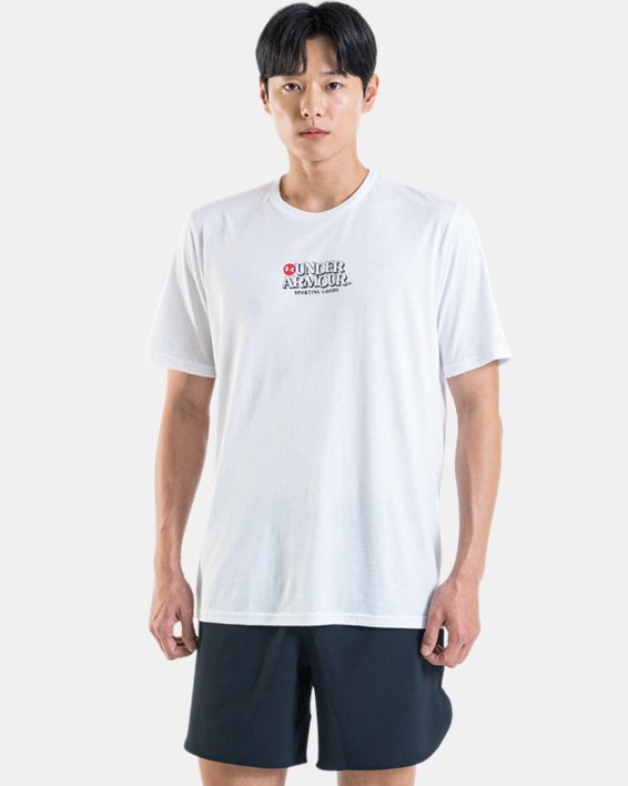 男士UA Sporting Goods短袖T恤 in White image number 0